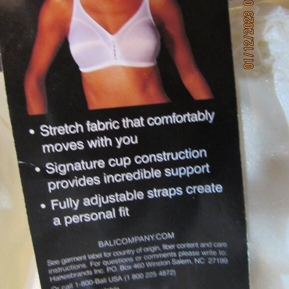 BALI BRA SIZE 42DD COMFORT U DESIGN DOUBLE SUPPORT CREAM NEW - Picture 2 of 12